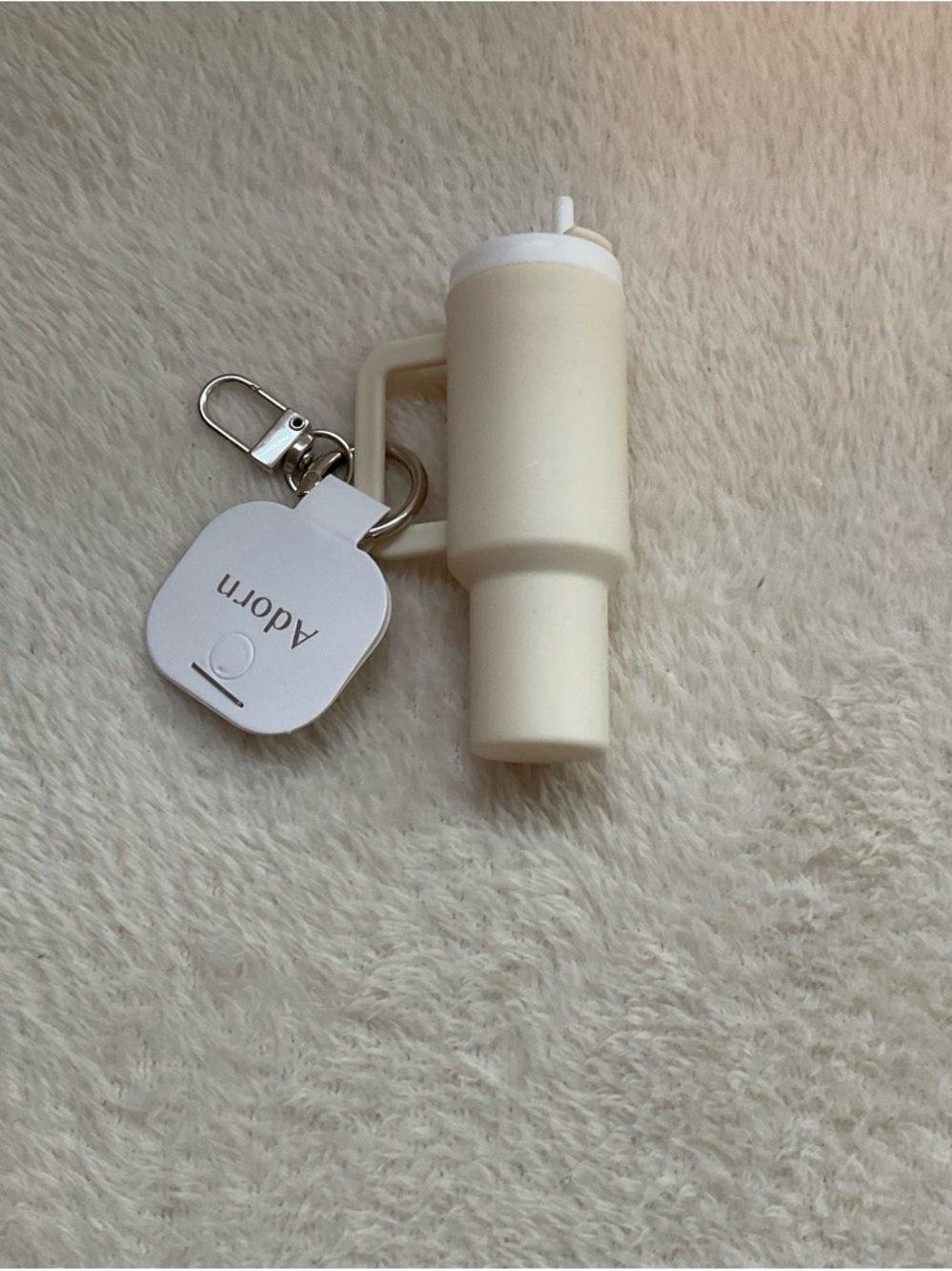 Cream Lip Balm Keychain Holder with Clip